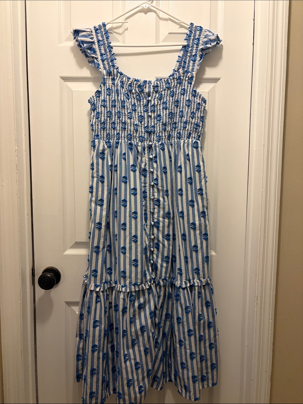 Anthropologie blue Peregrine midi dress size medium